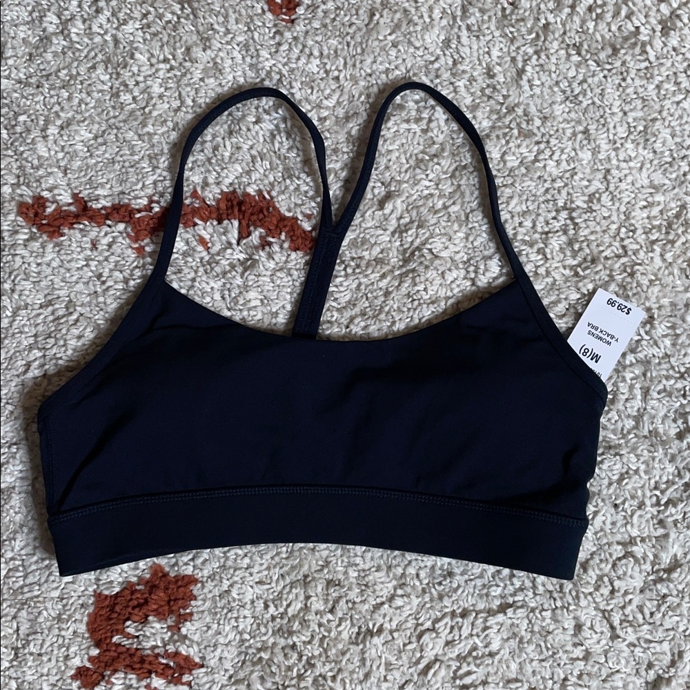 NWT- Cuffy’s- Y Back Sports Bra- Black- Sz Medium